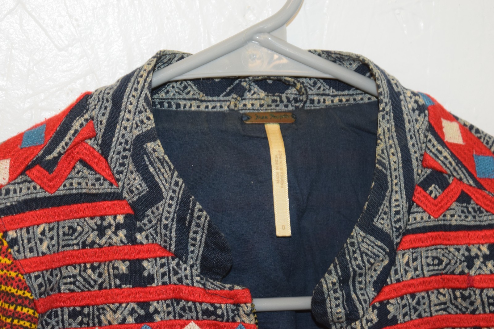 Free People Patchwork Crop Jacket Size 0 - image 2