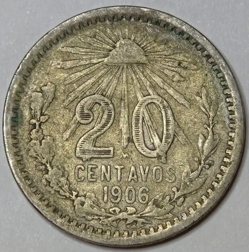 1906 Mexico 20 Centavos Silver — photo from the most recent tracked eBay sale