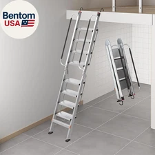 Foldable Aluminum Loft Stairs Ladder 8.5Ft / 9Ft / 9.5Ft / 10.5Ft / 11.5Ft, Heav