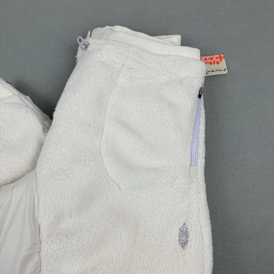 Free People Movement Pants Women Large Ivory Sundown Fleece Sweatpants Oversized - Image 2 of 4