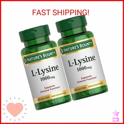 Nature's Bounty L-Lysine 1000 mg Tablets 60 ea (Pack of 2)