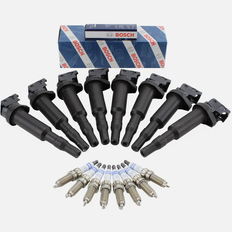 GENUINE Bosch 6x Ignition Coils 0221504470  6x Spark Plug 12122158253 For BMW