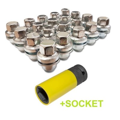 PASST ZU RANGE ROVER L322 L405 VOGUE 22 MM EDELSTAHL RADMUTTERN NUSSSATZ (X20) STECKSCHLÜSSEL