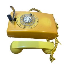 Vintage Bell System Western Electric 554 Rotary Wall Phone Yellow 1976 UNTESTED