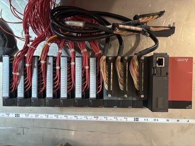 Mitsubishi Melsec Q 14 Slot Rack PLC Rack Q312B Q63P Q01UCPU 5x QX81 7x QY80
