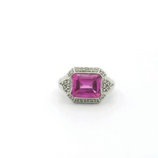 Sterling Silver Pink Stone CZ Ring - size 7 C31027876 