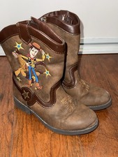 Disney Toy Story Toddler Cowboy Boots Zip Up Woody Bullseye Size 10