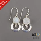 WHITE RAINBOW MOONSTONE Stone 925 Sterling Silver Dangle Drop Earrings Jewelry