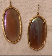 Kendra Scott Danielle Earrings Purple Iridescent Agate HTF