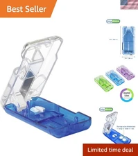 Compact Pill Cutter & Tablet Splitter with Built-in Dispenser for Easy Use