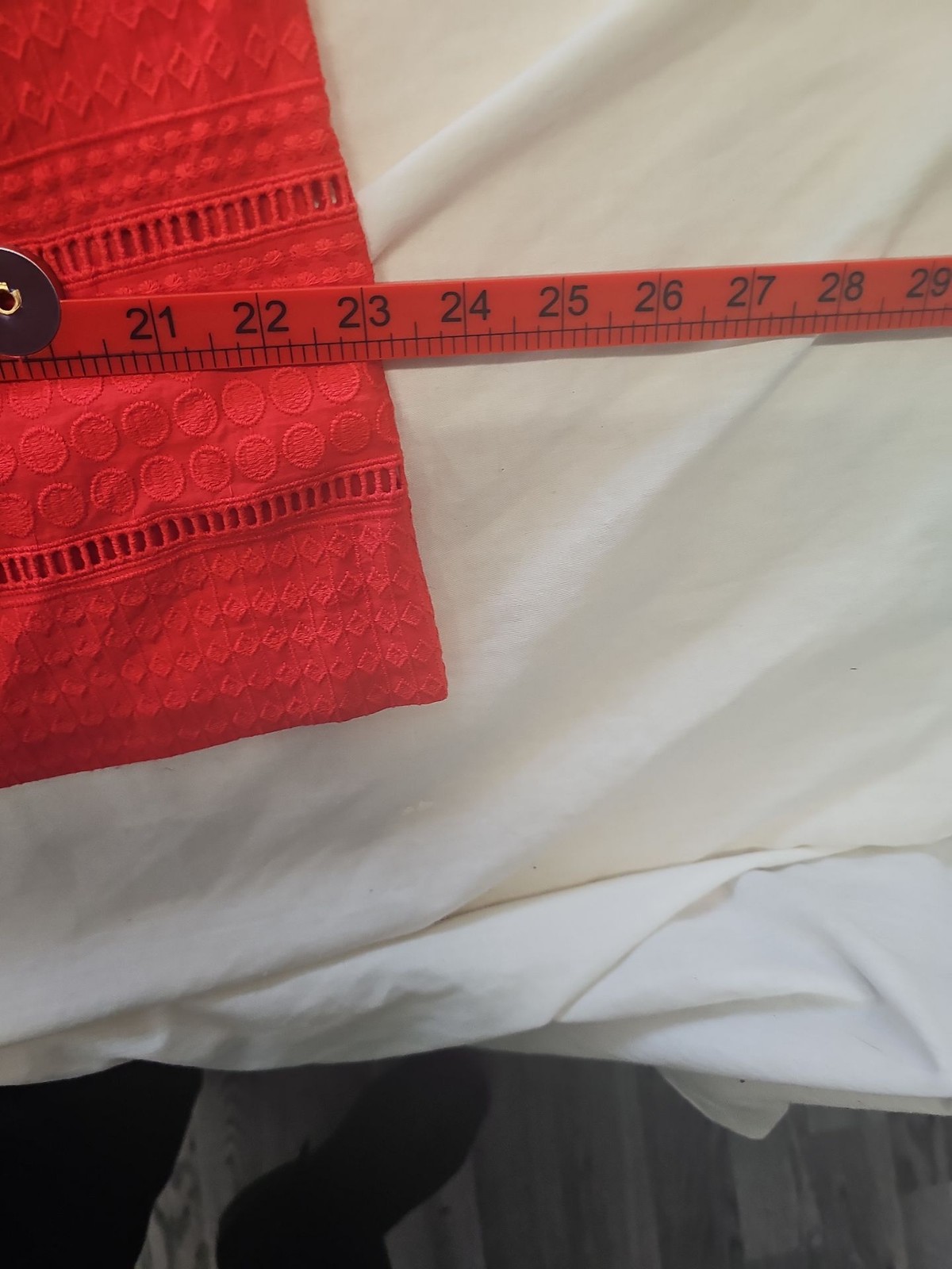 Precis Petite Coral Red Embroidered Shift Dress - NWT UK 18 image 6
