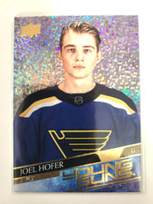 Joel Hofer 2020-21 UD Extended Young Guns SPECKLED Rookie Hockey Card!!!. rookie card picture
