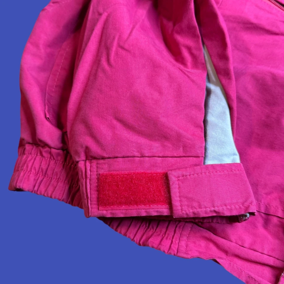 Jaqueta vintage Woolrich vermelha com zíper botão grande ao ar livre caminhada com capuz - Imagem 4 de 4