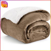 Kuscheldecke Sherpa Flauschig Warm 150X200 Cm SofaüBerwurf Wohndecke Kamel