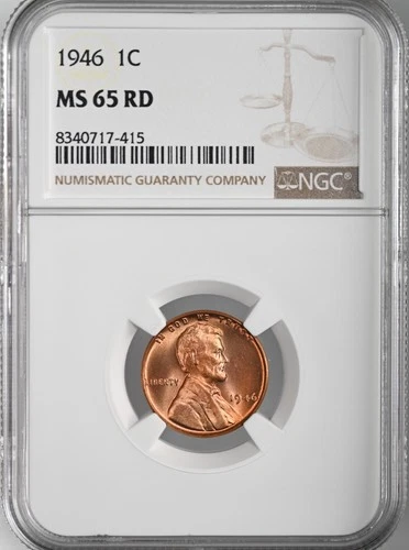 1946-P  1C LINCOLN WHEAT CENT "PHILADELPHIA MINT" NGC MS65 RD (RED)# 8340717-415