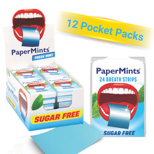 PaperMints Instant Fresh Breath Strips  x 12 packs- Keto Friendly & Sugar Free