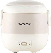 Tayama 1.5 Cup Portable Mini Rice Cooker, White (TMRC-03R)