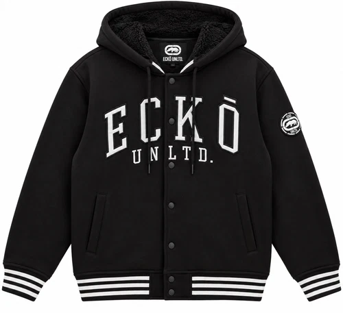 Brand New Ecko Unltd Mens Brown Hooded Varsity Style Jacket S-XL image 2