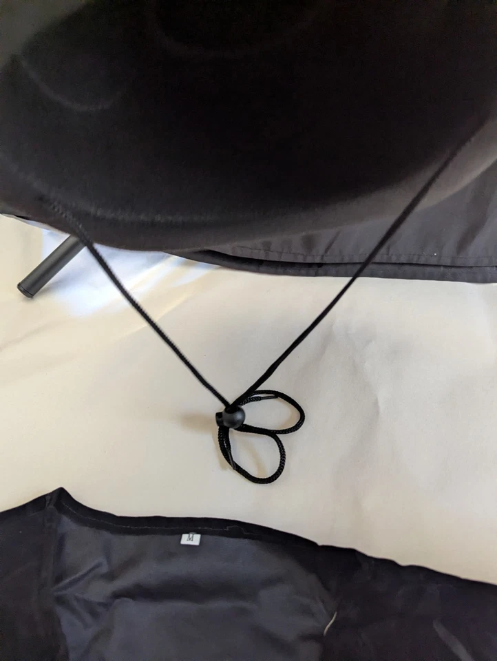 Cowgirl Costume Medium Black Fringe Vest And Cowboy Hat New - Image 4 of 4