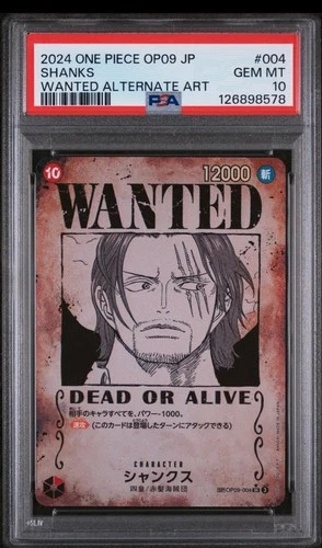 ​PSA 10 GEM MINT - Shanks Wanted Poster SP - OP09-004 Japanese - One Piece TCG