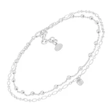 New Silpada 'Stand A Chance' Sterling Silver White Cubic Zirconia Anklet, 9" +