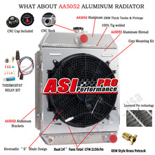 3-ROW RADIATOR+Shroud Fan FOR HOLDEN FX-FJ 1948-1949 MT