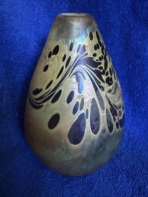 1994 STUDIO ART GLASS VASE SIGNED ? ART? VILLEY