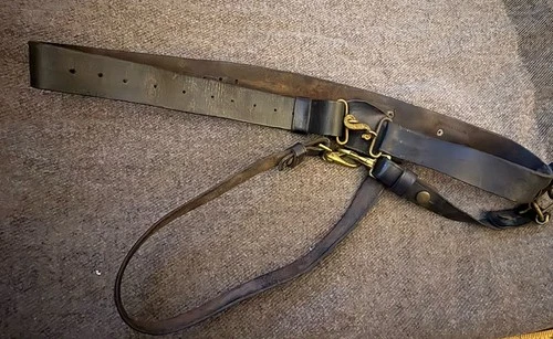 Civil War Reenactor Snake Buckle Sword Belt ~ Fits Up To 46” Waist