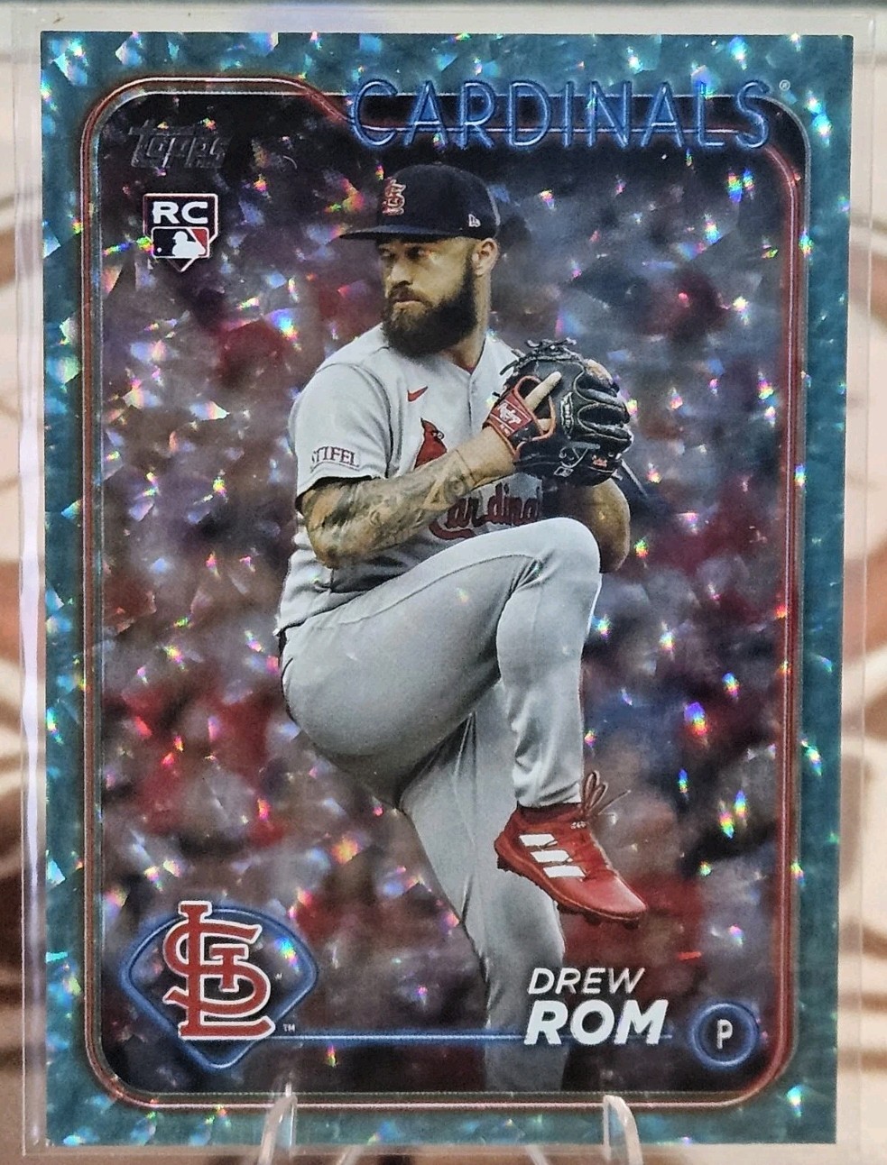 2024 Topps Series 2 #476  Drew Rom RC  Aqua Foil /399