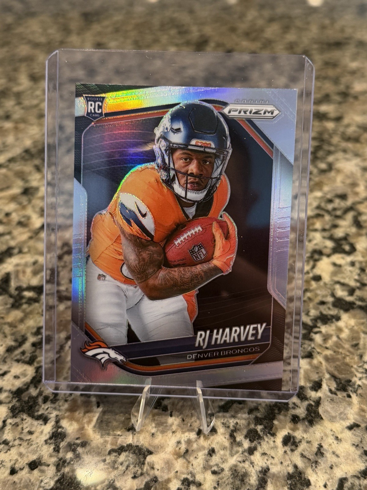 2025 Panini Prizm - Rookie Variation RJ Harvey #410 Silver Prizm (RC)