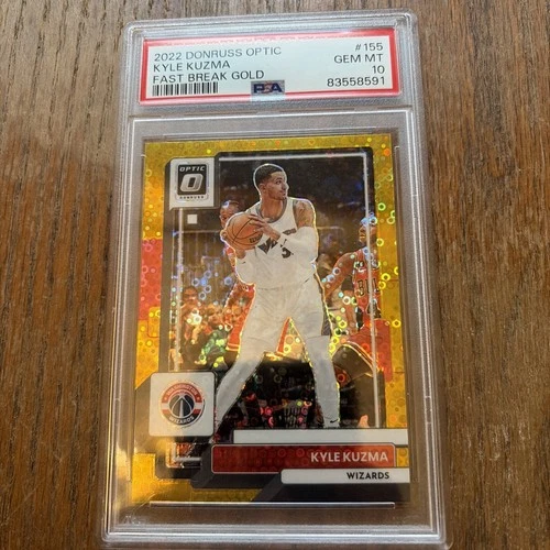 2022 Panini Donruss Optic - Kyle Kuzma #155 Fast Break Gold 7/10 PSA 10
