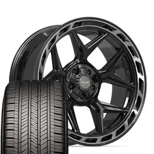 4p55 Black 22x10 Rims 28545r22 As Tires Set Fits Ram Jeep Dodge