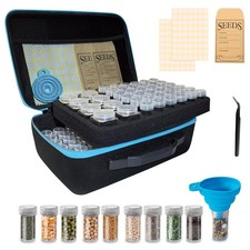 ERFEI 114 Slots Seed Storage Organizer Box with 20 Envelopes, Large Black