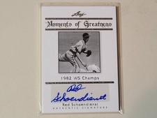 Red Schoendienst 2011 Leaf Moments of Greatness Autograph #d 01/10