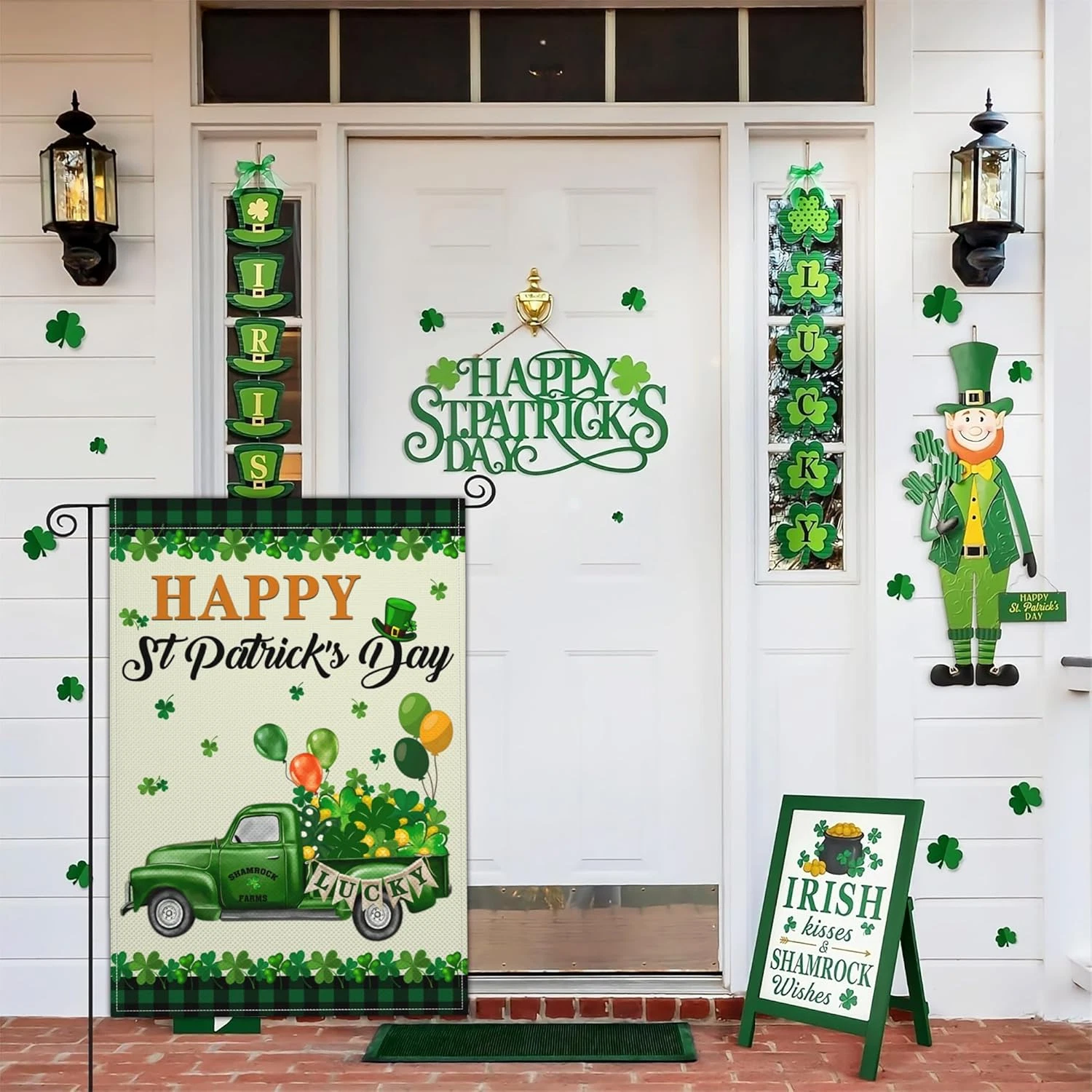 St Patricks Day Truck Garden Flag, Happy St Patrick'S Day