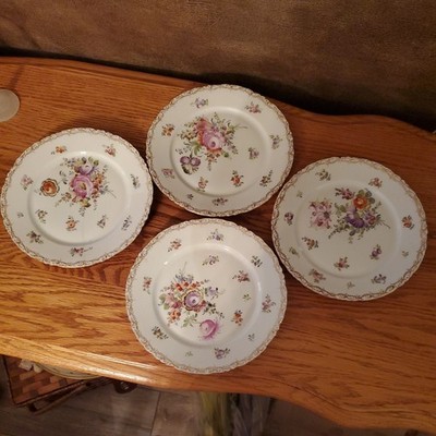 Antique German Dresden Franziska Hirsch China Buffet Set 4 Pcs Ornate HP...