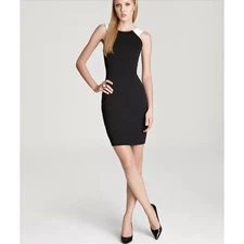 Jay Godfrey Black & Cream Strap Colorblock Sheath Bodycon Blue Zipper Mini 10