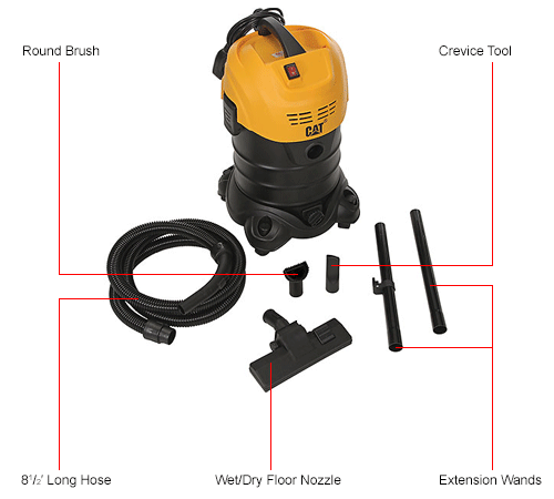 Cat C06V Stainless Steel Wet/Dry Shop Vacuum 6.6 Gallon Capacity - Picture 6 of 7