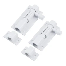 2 Pcs 2-inch White Slide Bolt Latch Barrel Bolt for Inside Door Security