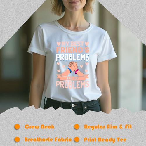 Womens Problems Are My Best Friends Day T-Shirt Bestie BFF Shirt Friendship #BFD - Picture 6 of 32