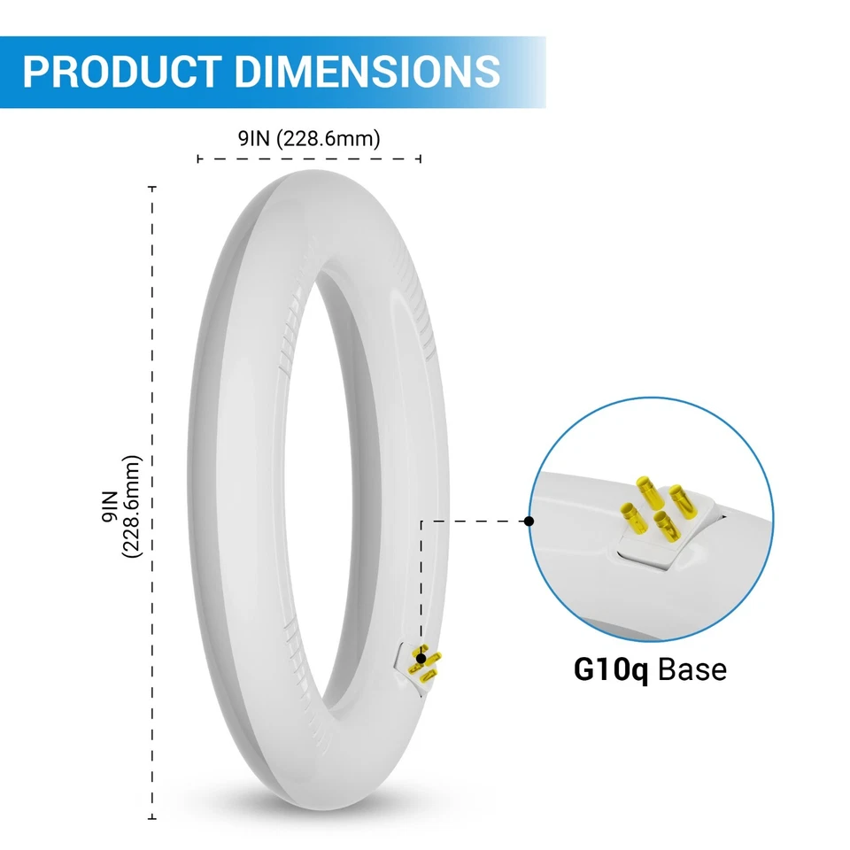 9 in. T9 G10q Type A Plug & Play Circline LED Replacement for 30 Watt FCL30EX - Image 3 of 4
