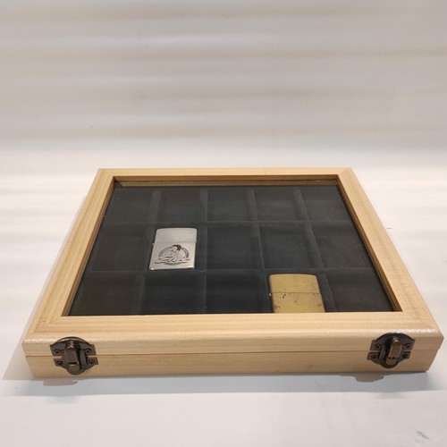 Schatulle Tür Feuerzeuge 15 Zippo Vitrine für Von Sammlung