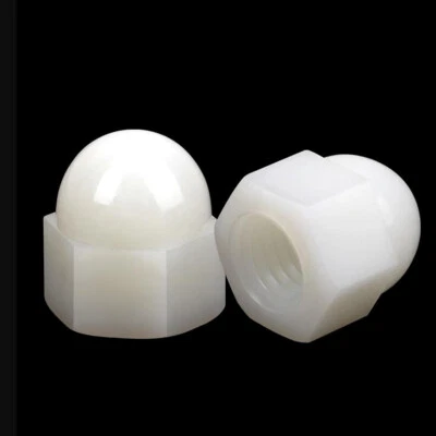 White Nylon Plastic Acorn Cap Nuts Dome Head Decorate Nut M3 M4 M5 M6 M8 M10 M12