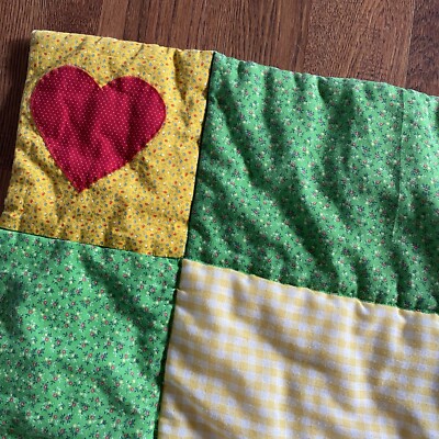 Vintage Clown Quilt Baby Blanket Jack in the Box Patchwork Yellow