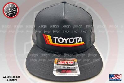 Tri Color Stripes Embroidery Mesh Back Trucker Hat for Toyota
