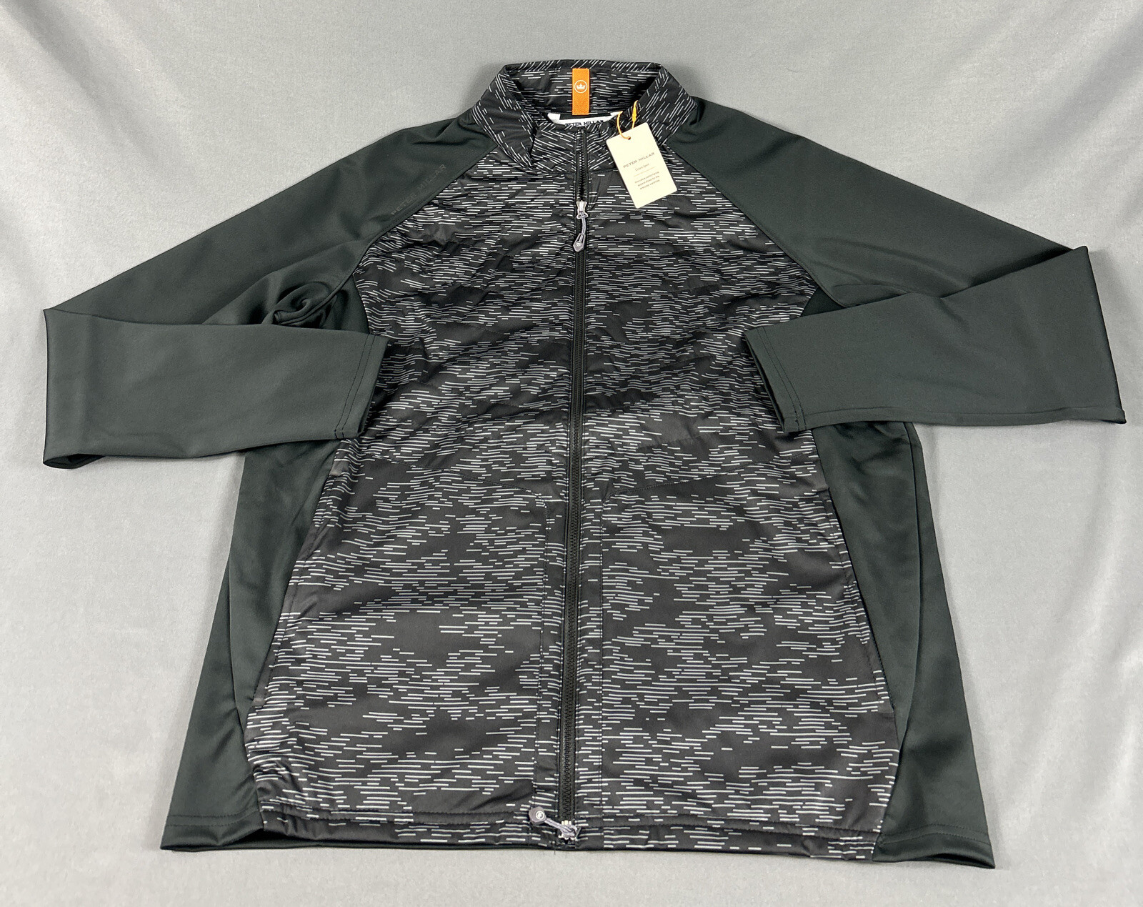 Peter Millar Golf Jacket Crown Sport Merge Elite Camo Print Large Black NWT $230