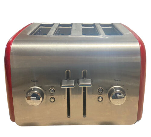 KitchenAid KMT4115ER 4 Slice Stainless Toaster Empire Red-BAGELS-EUC - Picture 1 of 5