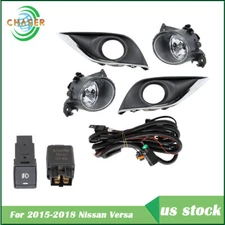 For 2015-2018 Nissan Versa S SV 1.6L Fog Light Assembly w/Switch Right+Left Side