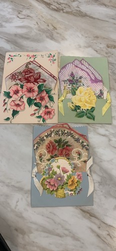Vintage Mailable Handkerchief Gift Pretty Floral Hankie & Message Card