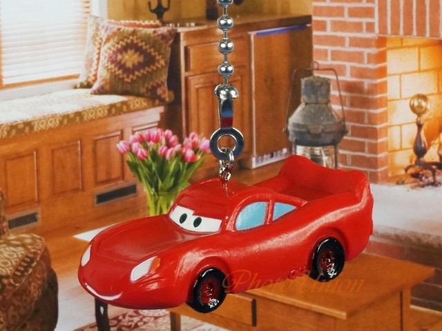 Red Lightning Mcqueen Race Car Ceiling Fan Light Pull Classic Cars